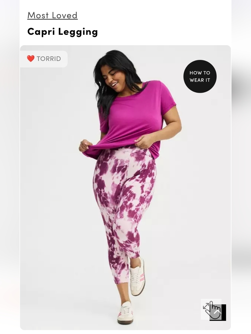 Torrid Pink Tie-Dye Capri Leggings